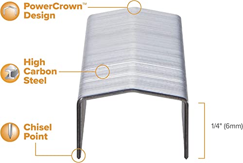 Smart Home Bostitch B8 Staples 1/4 Inch PowerCrown Staples - Pack of for Daily Use