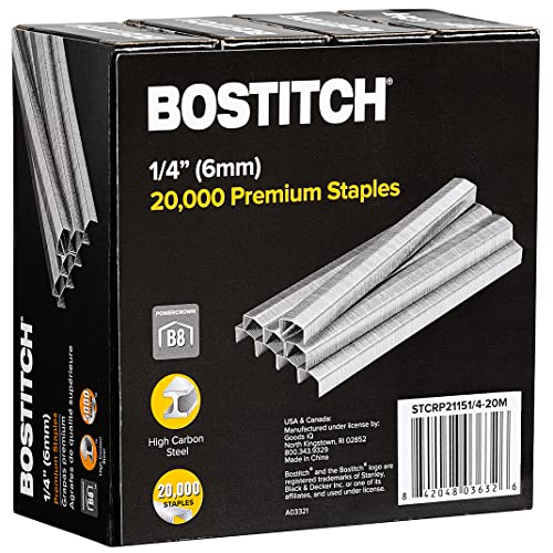Smart Home Bostitch B8 Staples 1/4 Inch PowerCrown Staples - Pack of for Daily Use